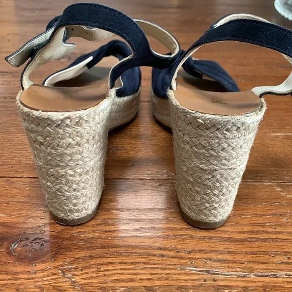 Paul Green Harper Black Suede Platform Sandals Women’s Jute Wrap Heels Size 7.5 - Picture 7 of 14